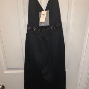 Ann Taylor black halter dress with beaded straps